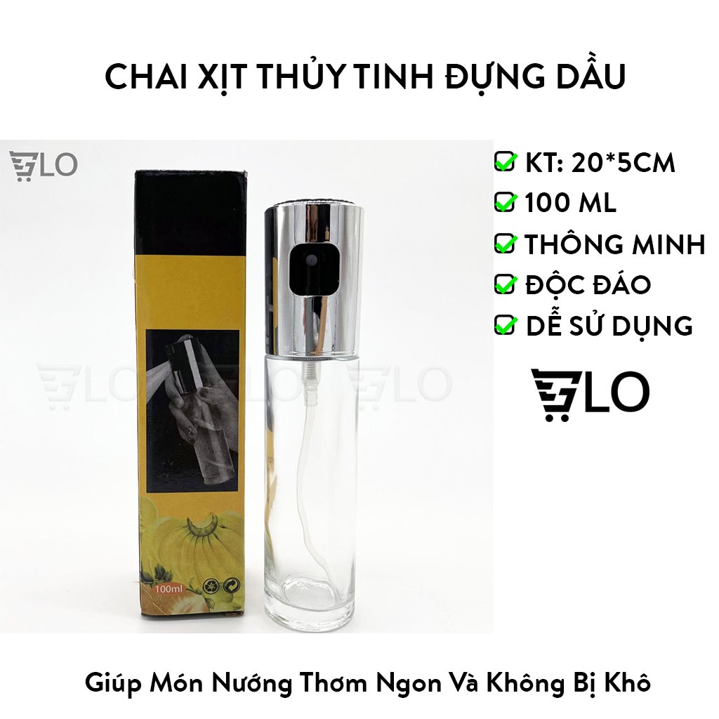 Chai Xịt Thủy Tinh Đựng Dầu 100ml Giúp Món Nướng Thơm Ngon Và Không Bị Khô