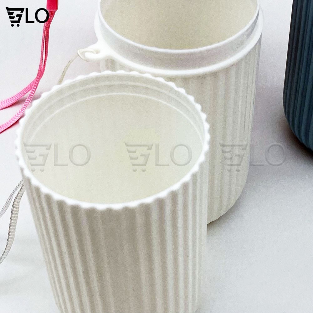 Hộp Đựng Bàn Chải Và Tuýp Kem Tròn Có Vân Kiêm Cốc Đánh Răng Du Lịch Văn Phòng Gọn Gàng Sạch Sẽ
