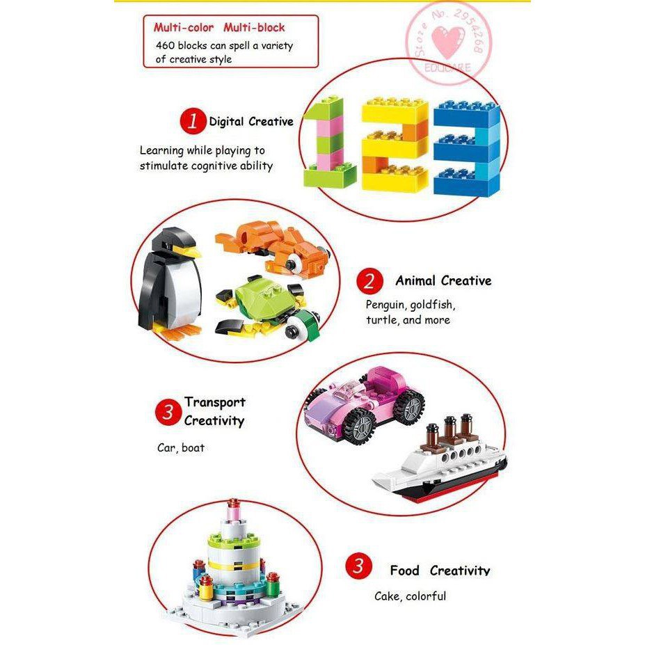 Bộ Xếp Hình Lắp Ghép Enlighten Build N Learn 2901 – 460 Chi Tiết Cho Bé