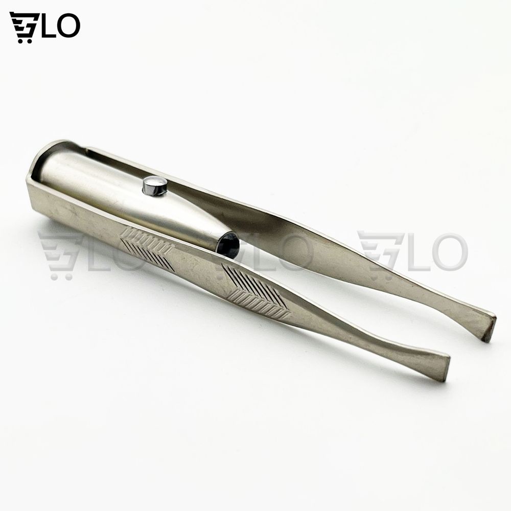 Nhíp Nhổ Lông Có Đèn Pin Led Chất Liệu Thép Không Gỉ