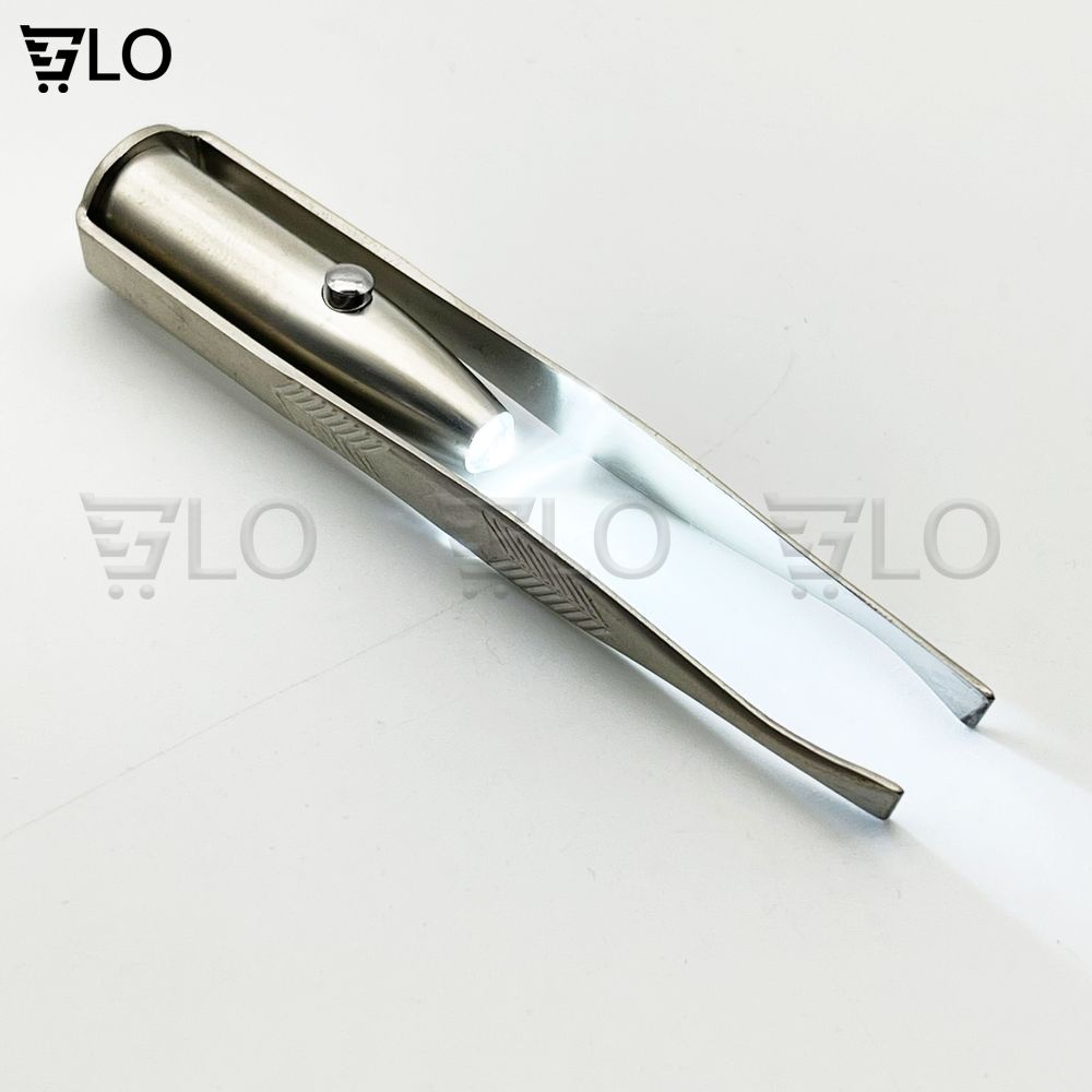 Nhíp Nhổ Lông Có Đèn Pin Led Chất Liệu Thép Không Gỉ