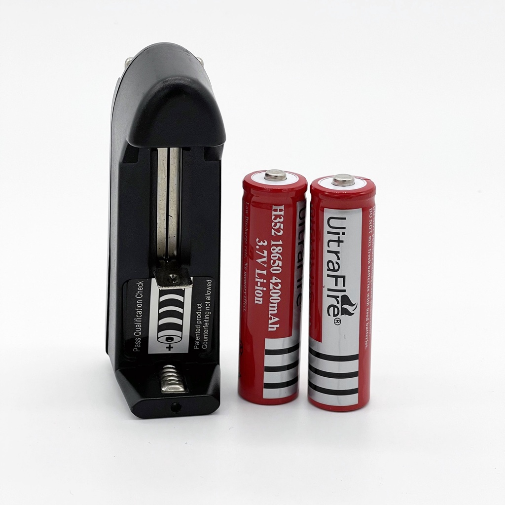 Bộ Sạc Đơn Đa Năng 3,7V Kèm 2 Cục Pin Đỏ 3,7V 18650