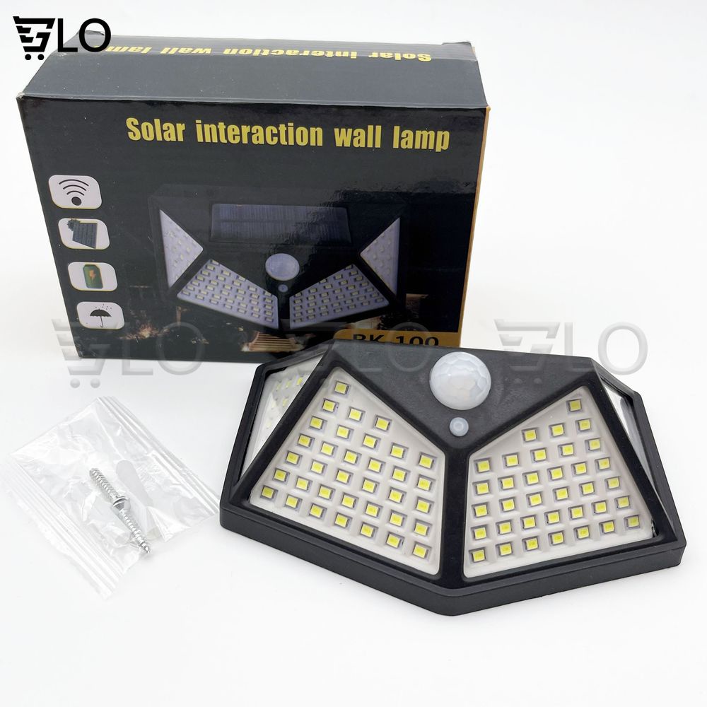 Đèn Led Năng Lượng Mặt Trời Cảm Biến Chuyển Động 100 Led 3 Chế Độ Siêu Sáng Chống Nước