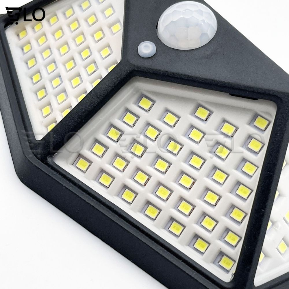 Đèn Led Năng Lượng Mặt Trời Cảm Biến Chuyển Động 100 Led 3 Chế Độ Siêu Sáng Chống Nước