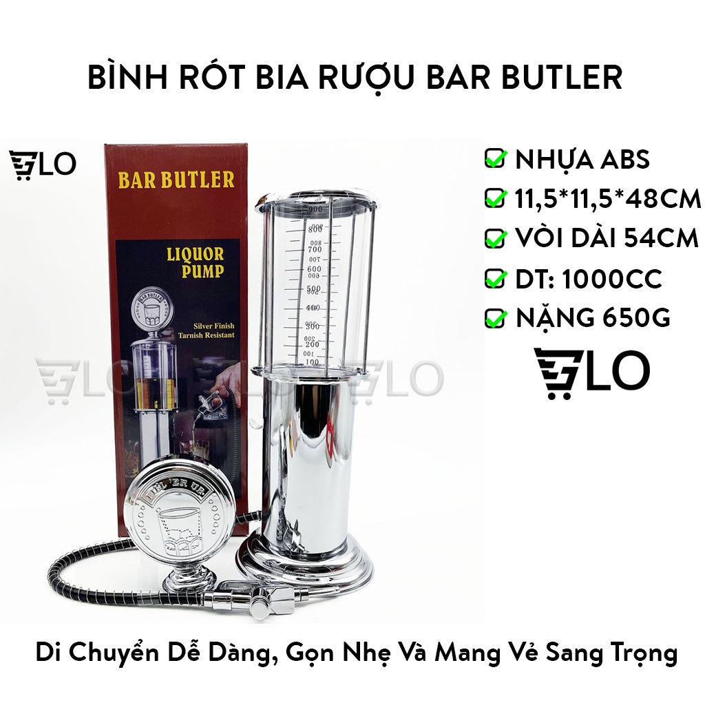 Bình Rót Bia Rượu Bar Butler Hình Cây Xăng 1 Vòi Bơm