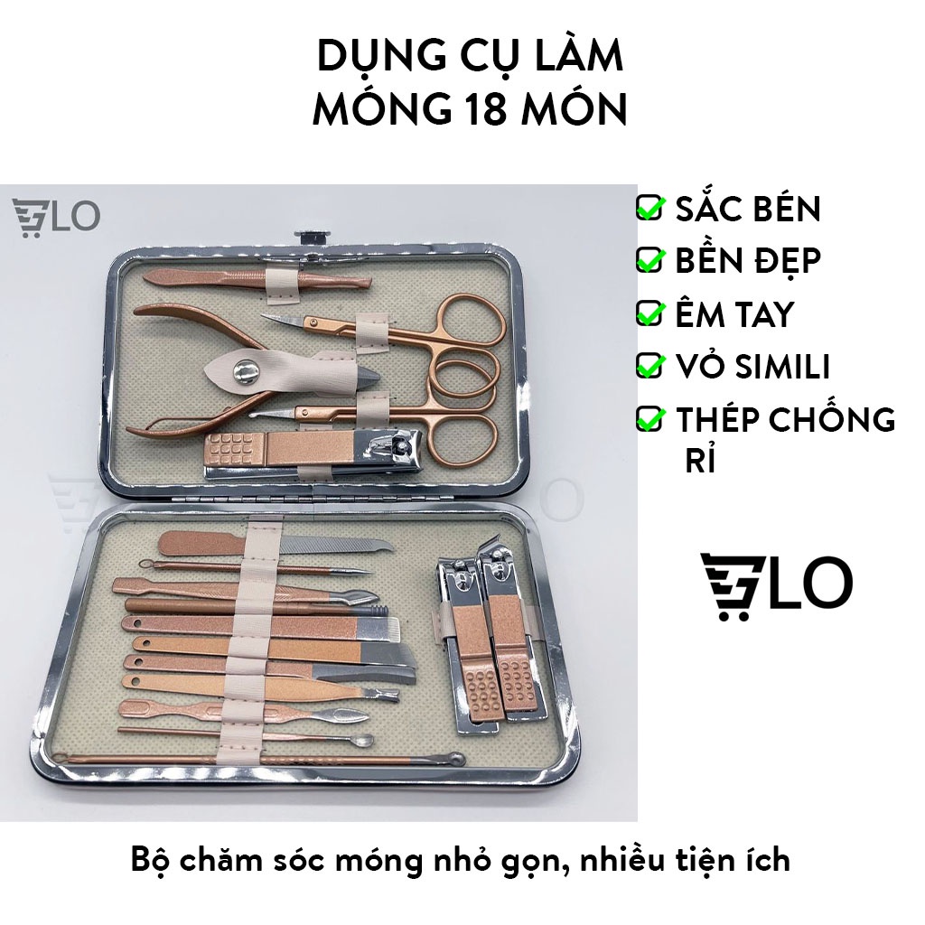 Bộ Dụng Cụ Làm Móng 18 Món Lớn Cao Cấp Tiện Dụng