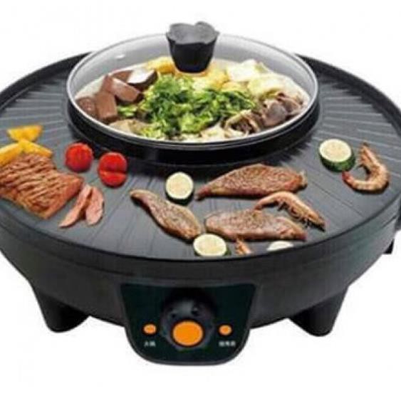Bếp Lẩu Nướng Tròn Kiểu Hàn Quốc 2 In 1