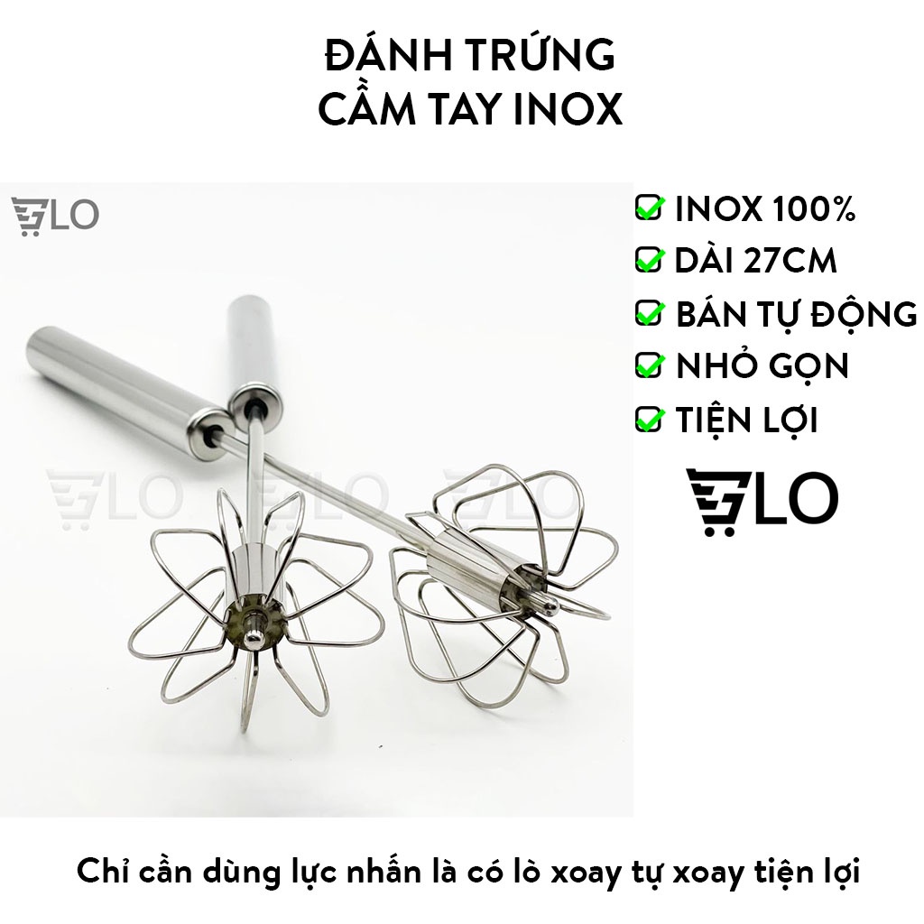 Dụng Cụ Đánh Trứng Bán Tự Động Mini Cầm Tay Inox 304