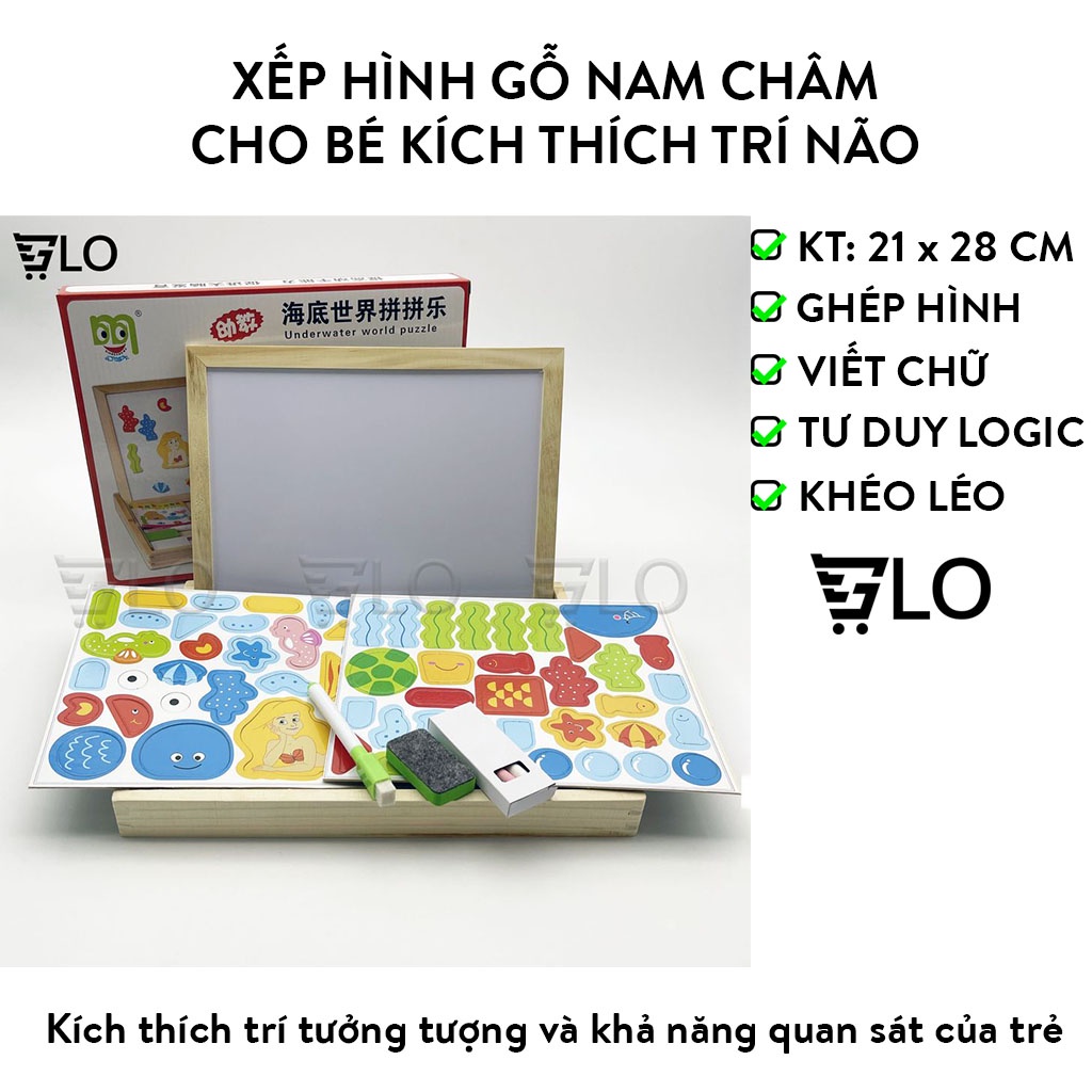Xếp Hình Gỗ Nam Châm Cho Bé Kích Thích Trí Não