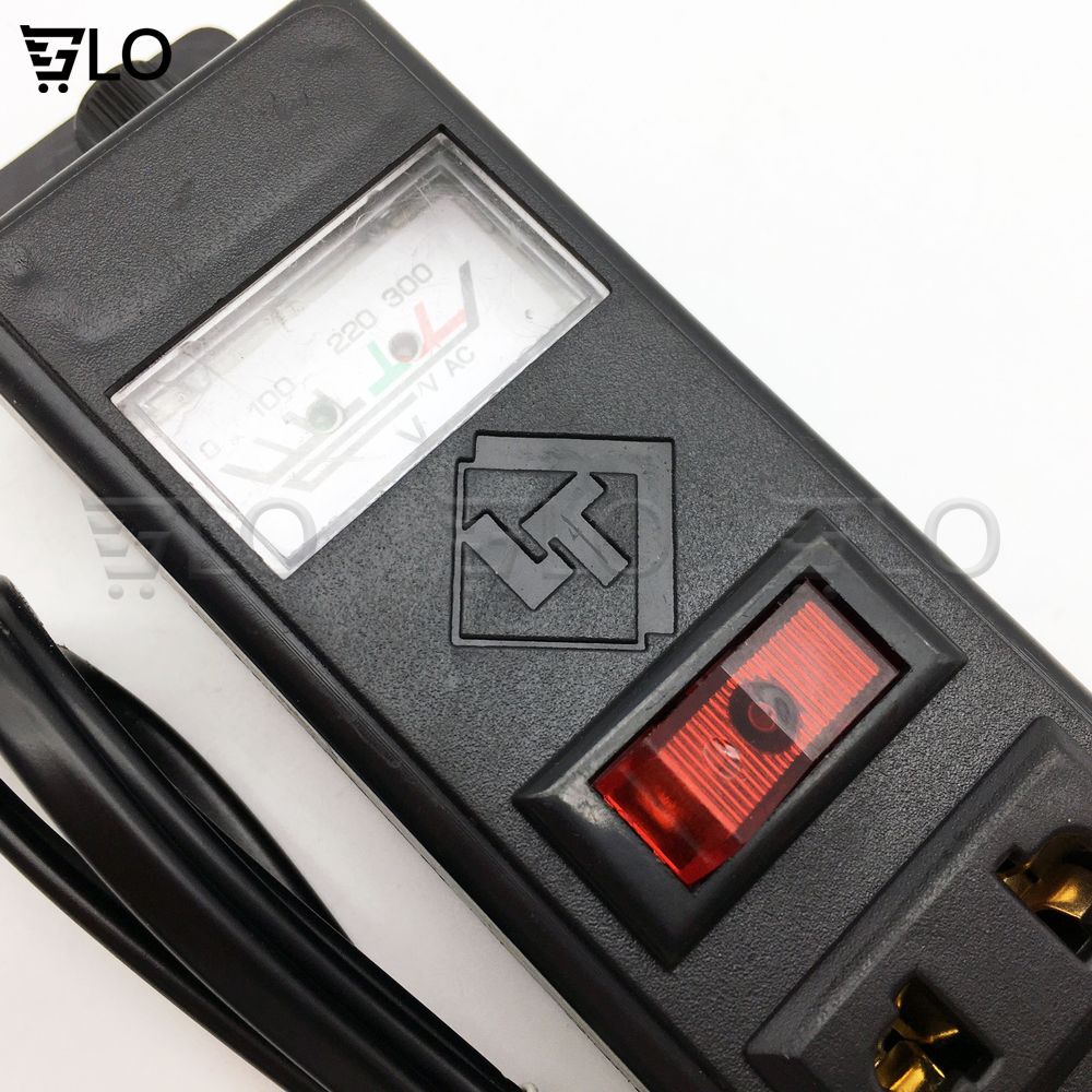 Ổ Cắm Điện Có Công Tắc 7 Phích Cắm Màu Đen