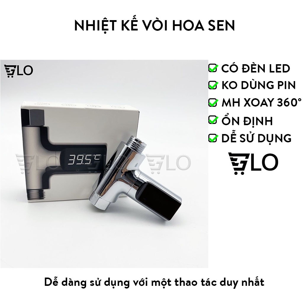 Nhiệt Kế Vòi Hoa Sen Đèn Led Không Dùng Pin