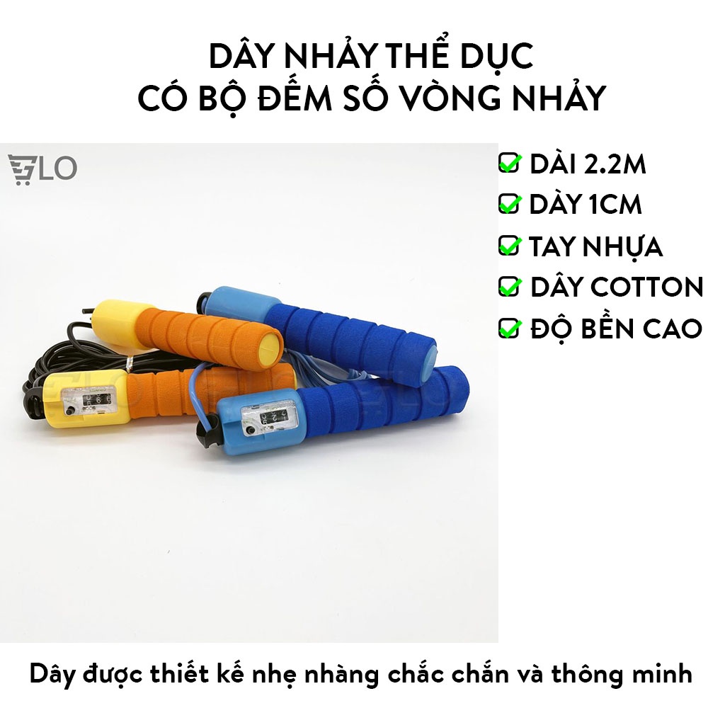 Dây Nhảy Thể Dục Có Bộ Đếm Số Vòng Nhảy(Giao Màu Ngẫu Nhiên)