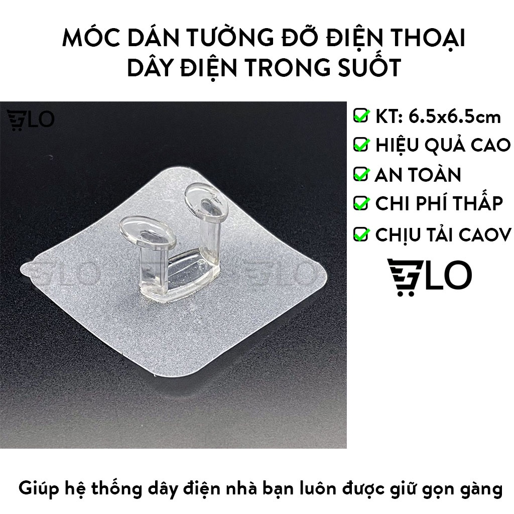 Móc Dán Tường Đỡ Điện Thoại, Dây Điện Trong Suốt Nhiều Tiện Ích