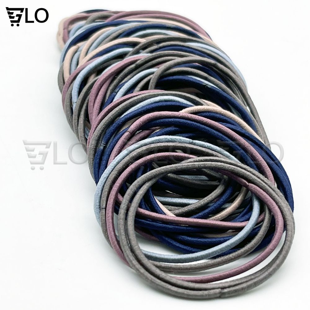 Set 100 Thun Buộc Tóc Nữ, Dây Cột Tóc Nhiều Màu