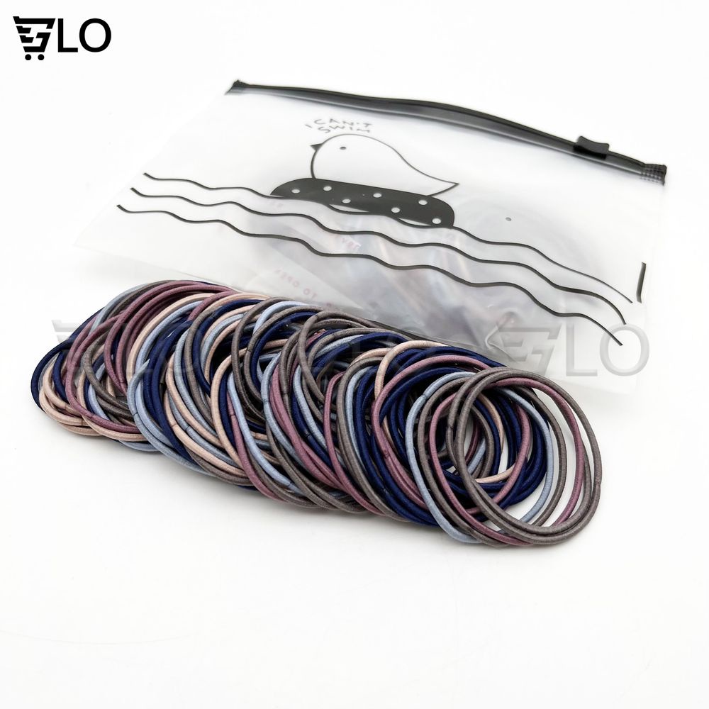 Set 100 Thun Buộc Tóc Nữ, Dây Cột Tóc Nhiều Màu