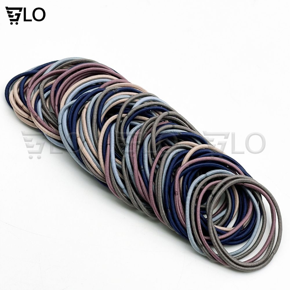 Set 100 Thun Buộc Tóc Nữ, Dây Cột Tóc Nhiều Màu