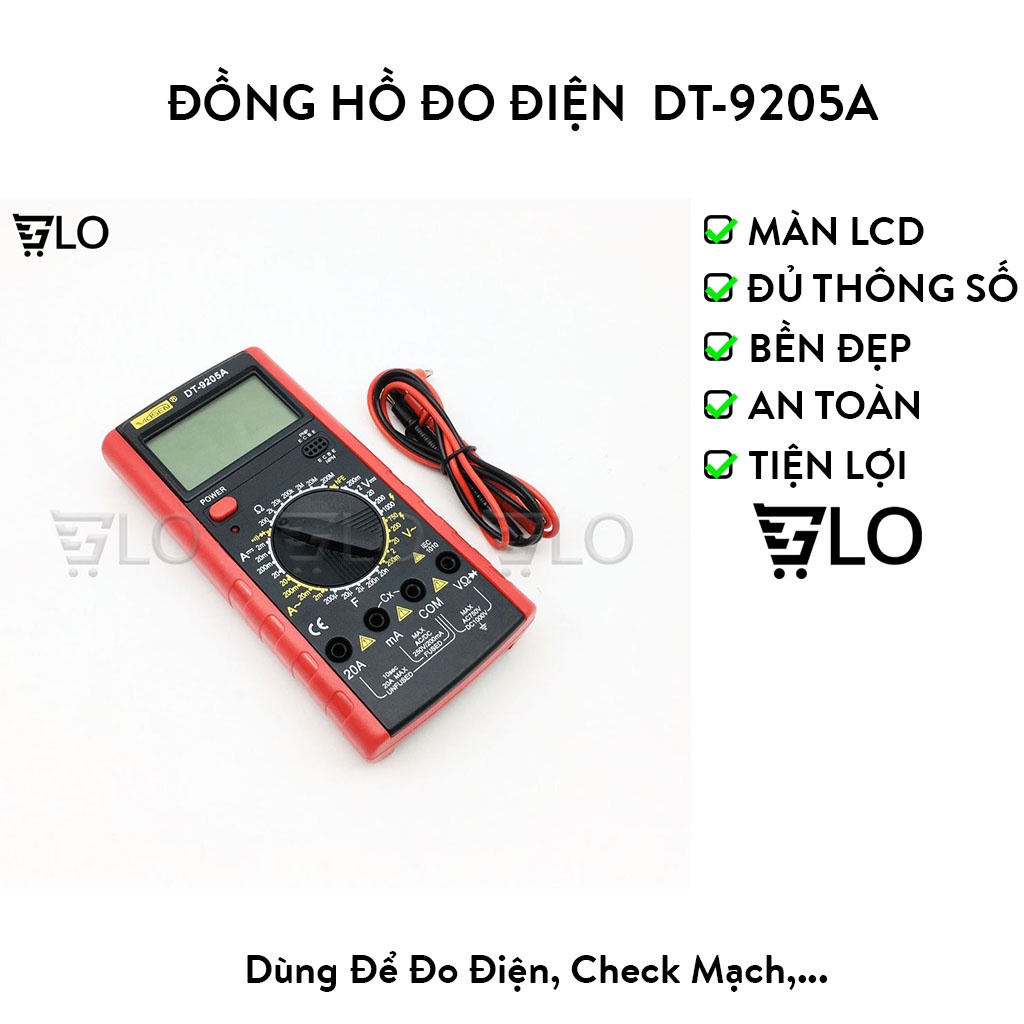 Đồng Hồ Đo Điện Vạn Năng Kỹ Thuật Số Dt-9205a, Digital Multimeter