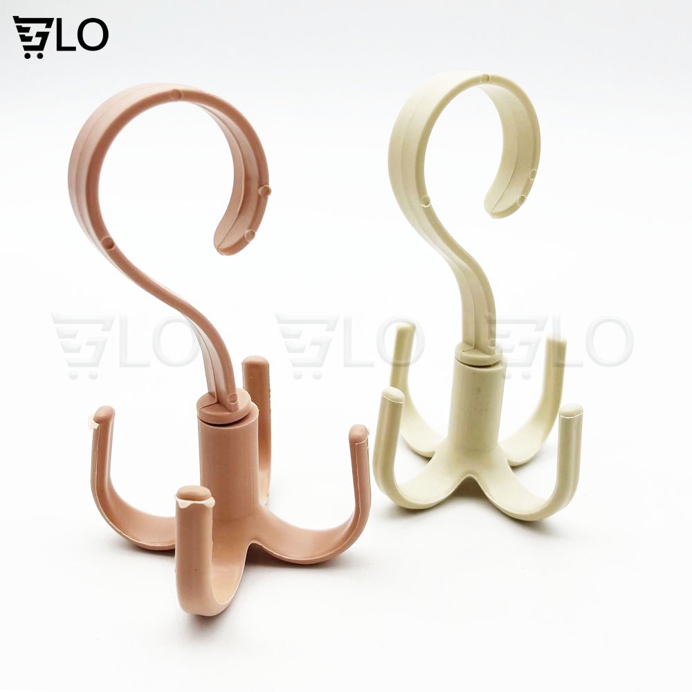 Móc Nhựa Xoay 360 Độ 4 Chấu Tiện Dụng Treo Đồ, Phơi Quần Áo, Túi, Thắt Lưng, Giày Dép, Khăn Chịu Lực Cao