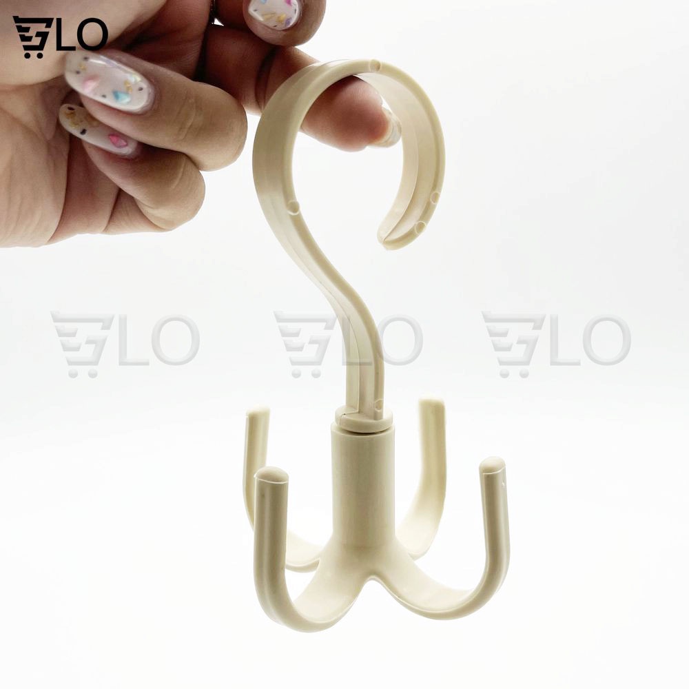 Móc Nhựa Xoay 360 Độ 4 Chấu Tiện Dụng Treo Đồ, Phơi Quần Áo, Túi, Thắt Lưng, Giày Dép, Khăn Chịu Lực Cao