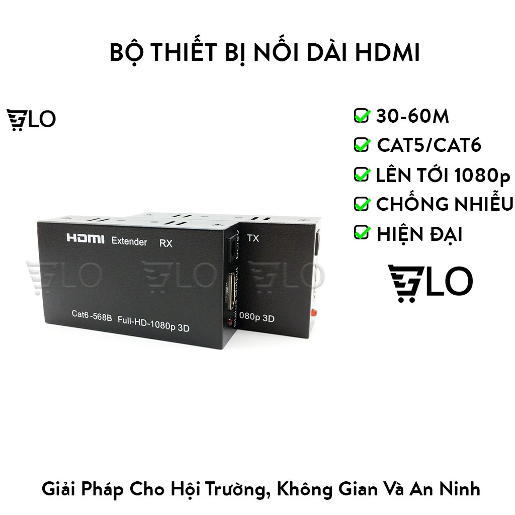 Bộ Thiết Bị Nối Dài HDMI Bằng Dây Lan 30-60m (Hdmi Extender 60m) - Bộ Kích Tín Hiệu HDMI Chống Nhiễu Cực Tốt