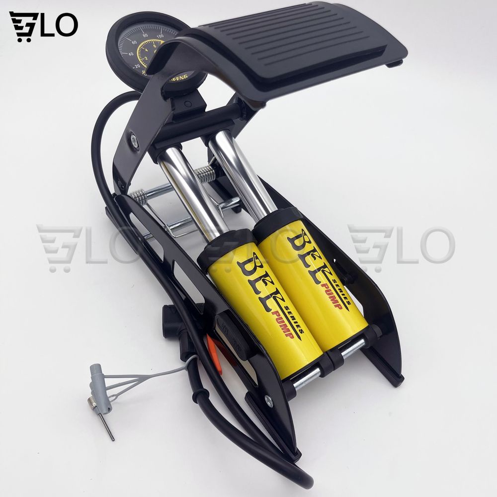 Bơm Đạp Chân Xe Máy 2 Ống J44b-01 Bee Cho Xe Đạp, Xe Hơi Cao Cấp