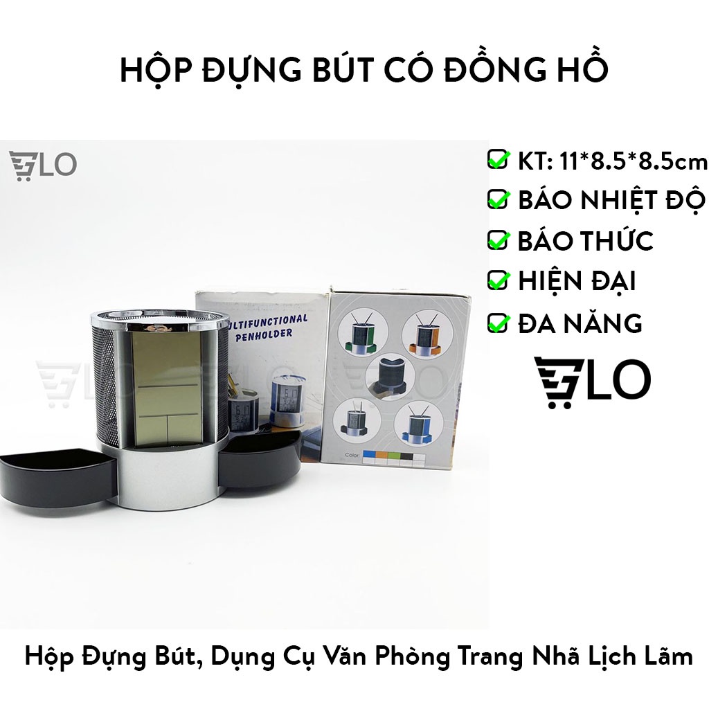 Hộp Đựng Bút Có Đồng Hồ Tiện Lợi