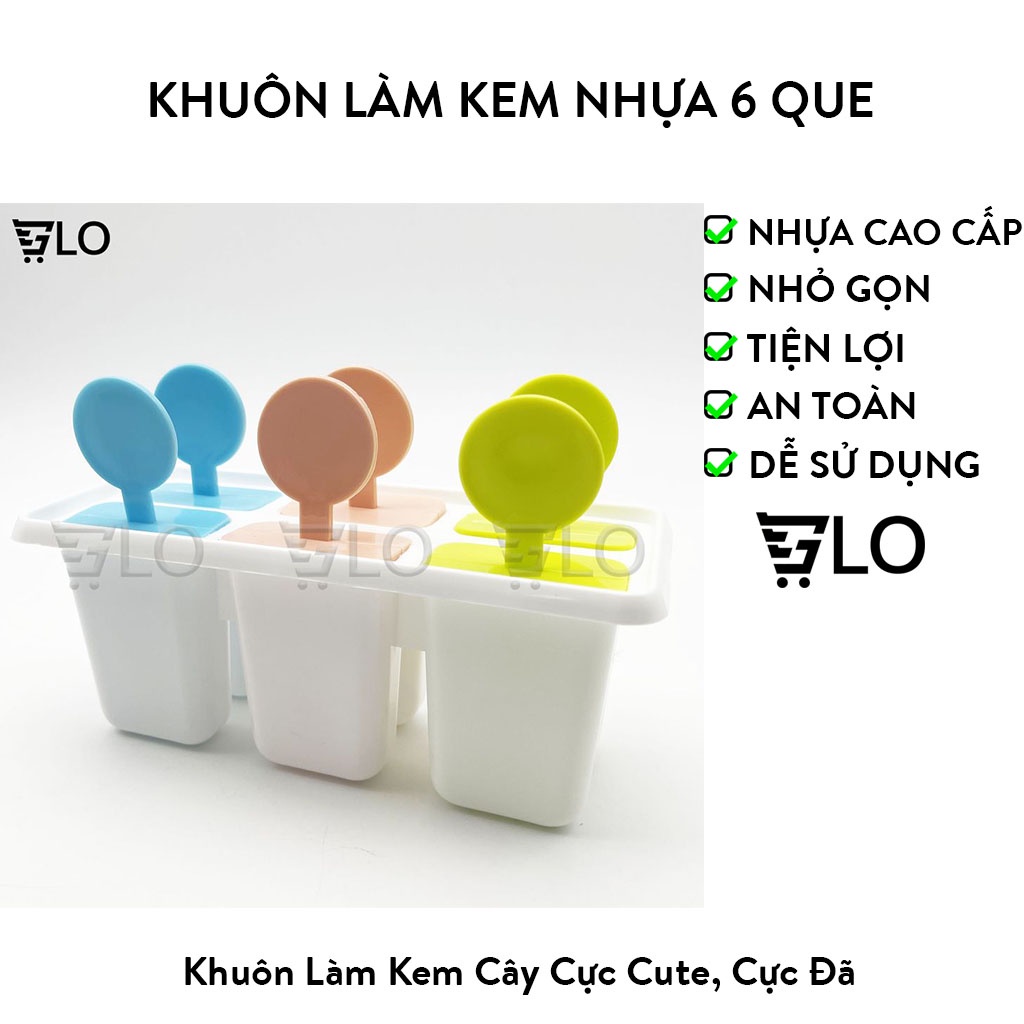 Khuôn Làm Kem Nhựa 6 Que Dễ Thương
