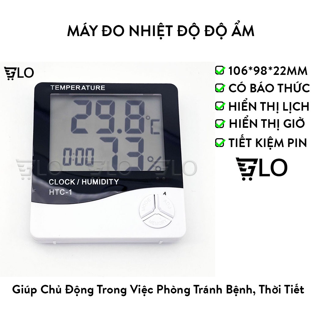 Máy Đo Nhiệt Độ, Độ Ẩm, Có Đồng Hồ