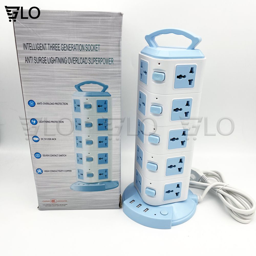 Ổ Cắm Điện Đa Năng 2-3-4-5 Tầng Tích Hợp 3 cổng USB