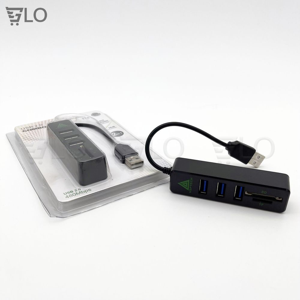 Hub USB Gồm 3 Cổng Usb Kèm Đầu Đọc Thẻ Nhớ SD/TF