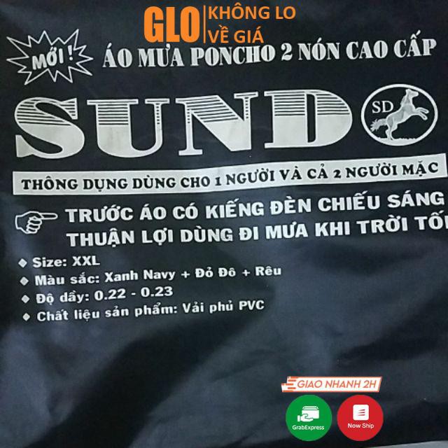 Áo Mưa 2 Đầu Vải Dù Cao Cấp 1m4 Poncho Sundo Chống Thấm Tốt