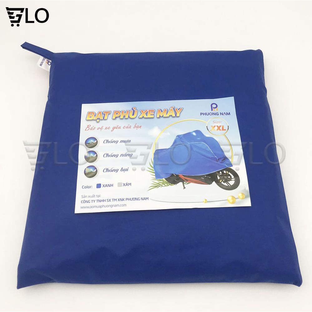 Áo Bạt Phủ Trùm Xe Máy Vải Dù Phủ PU Chống Thấm Tuyệt Đối