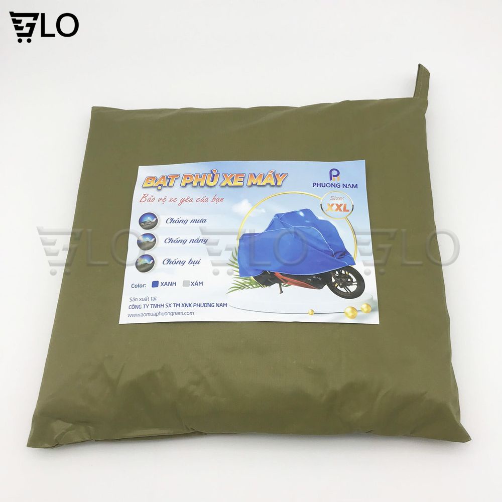 Áo Bạt Phủ Trùm Xe Máy Vải Dù Phủ PU Chống Thấm Tuyệt Đối