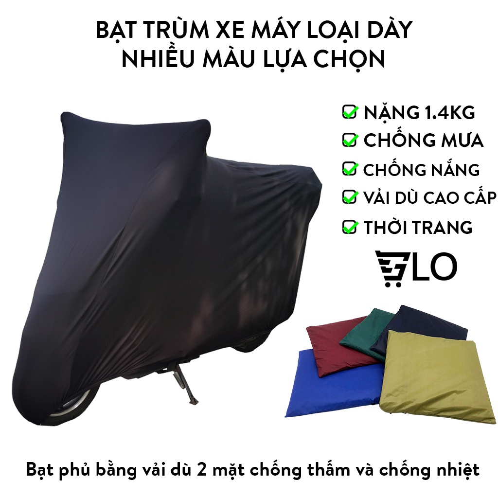 Áo Bạt Phủ Trùm Xe Máy Vải Dù Phủ PU Chống Thấm Tuyệt Đối