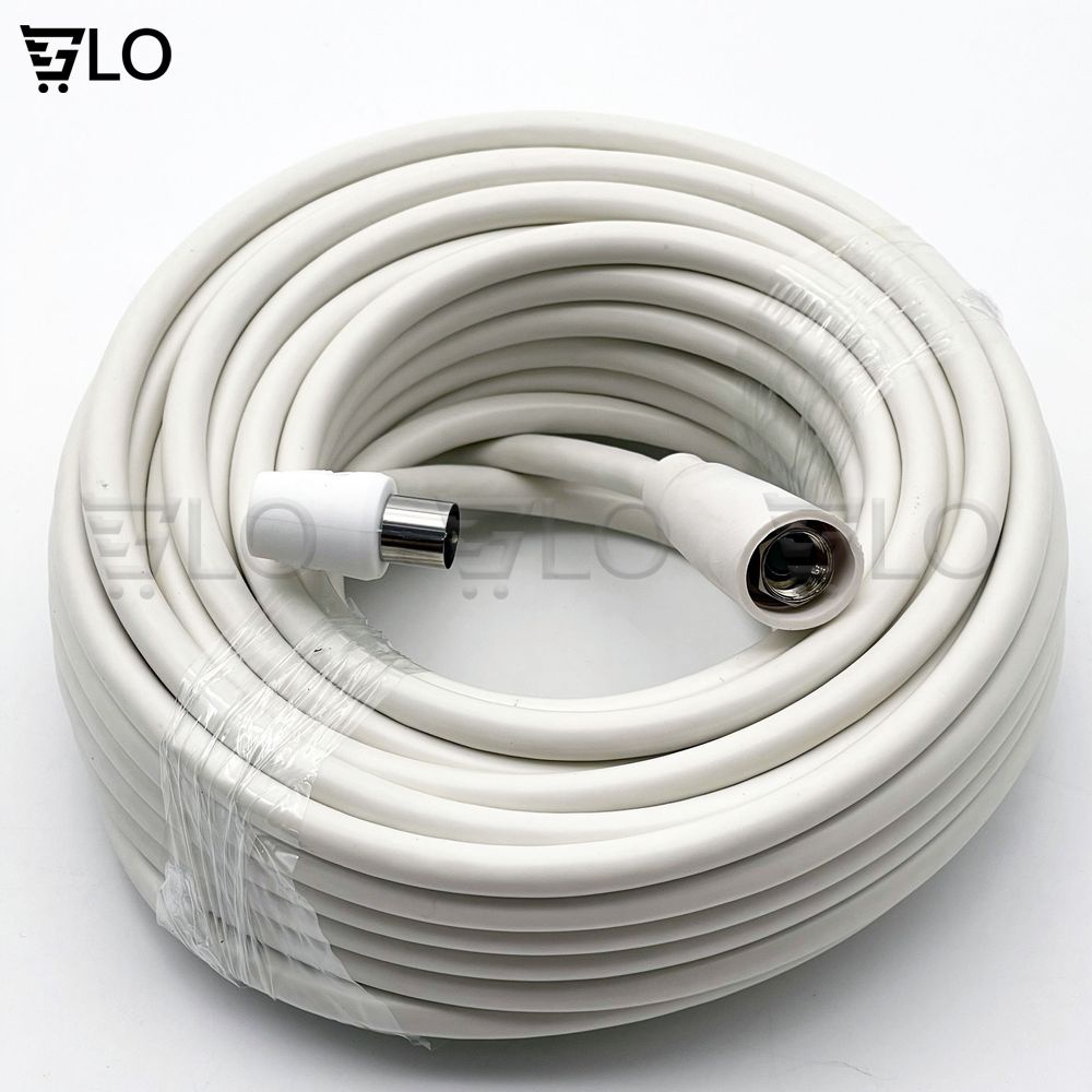 Dây Cáp Anten DVB-T2 2 Đầu Đúc Sẵn Jack Dài 15m Chống Nhiễu Loại Cao Cấp