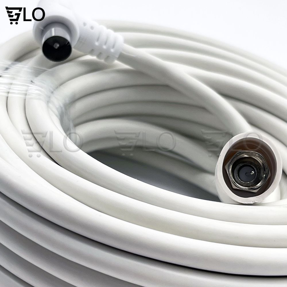 Dây Cáp Anten DVB-T2 2 Đầu Đúc Sẵn Jack Dài 15m Chống Nhiễu Loại Cao Cấp