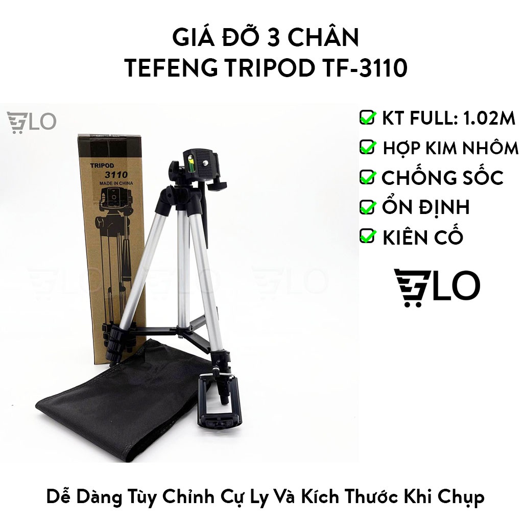 Giá Đỡ 3 Chân Đế Chụp Hình Tefeng Tripod TF-3110 Kèm Kẹp Điện Thoại, Máy Ảnh Chuyên Nghiệp