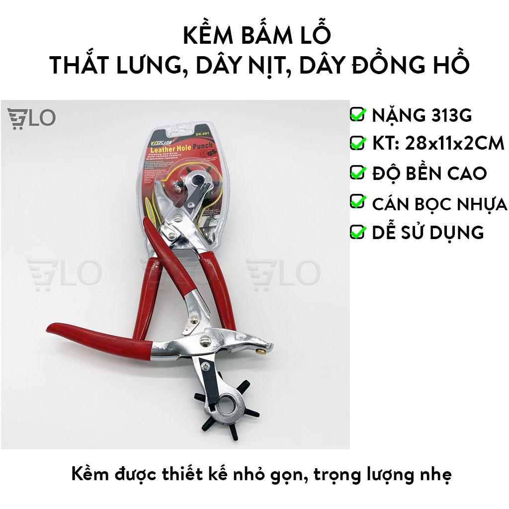 Kềm VISKING DK-001 Bấm Lỗ Thắt Lưng, Dây Nịt, Dây Đồng Hồ Leather Hole Punch