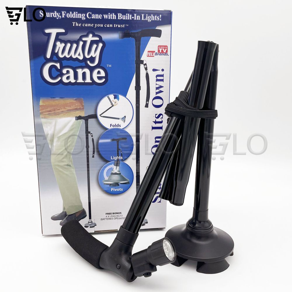Gậy Trusty Cane - Gậy Gấp Gọn Chống Trượt Có Đèn Pin Cho Người Cao Tuổi