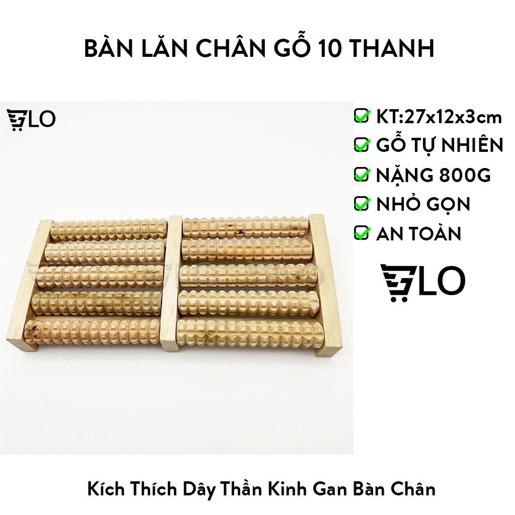 Bàn Lăn Massage Chân Bằng Gỗ 10 Thanh