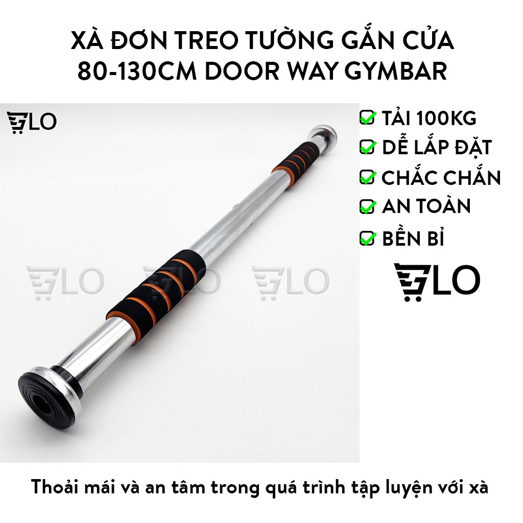 Xà Đơn Treo Tường Gắn Cửa 80-130cm, Door Way Gymbar
