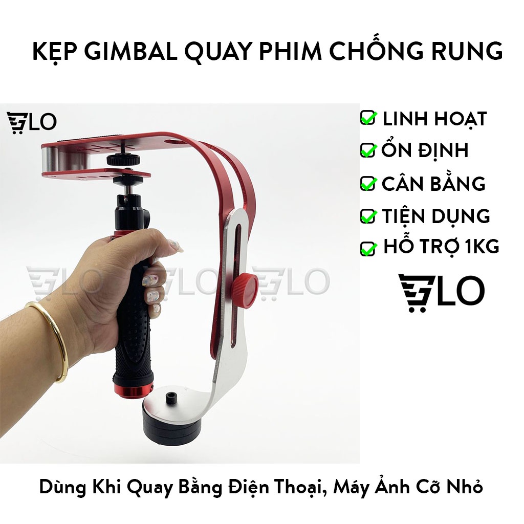 Kẹp Gimbal Quay Phim Chống Rung, Tay Cầm Điện Thoại, Máy Ảnh