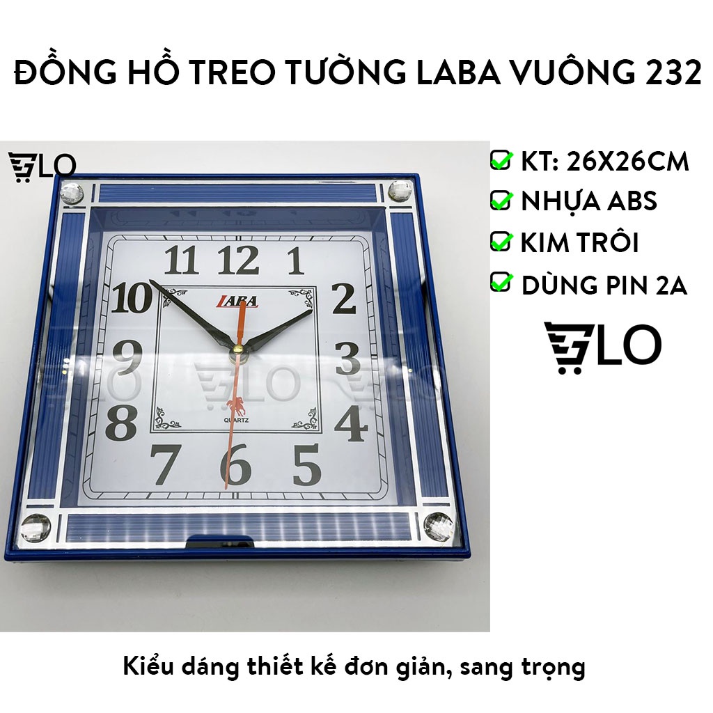 Đồng Hồ Treo Tường Laba Vuông 232