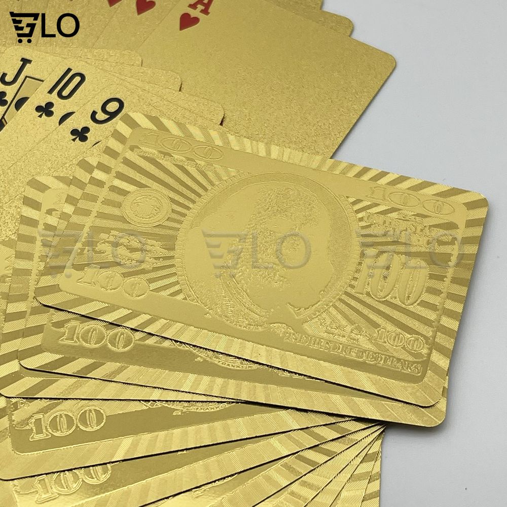 Bài Tây Mạ Vàng 100$ USA Cao Cấp Nhũ Vàng Chống Thấm Nước