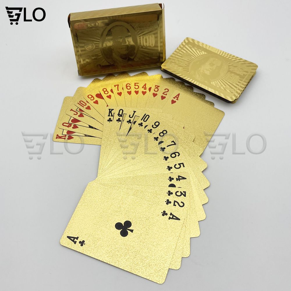 Bài Tây Mạ Vàng 100$ USA Cao Cấp Nhũ Vàng Chống Thấm Nước
