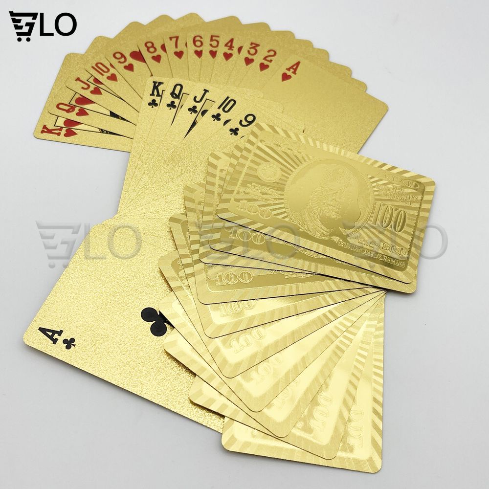 Bài Tây Mạ Vàng 100$ USA Cao Cấp Nhũ Vàng Chống Thấm Nước
