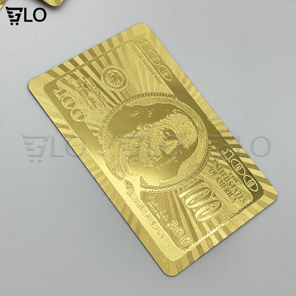 Bài Tây Mạ Vàng 100$ USA Cao Cấp Nhũ Vàng Chống Thấm Nước