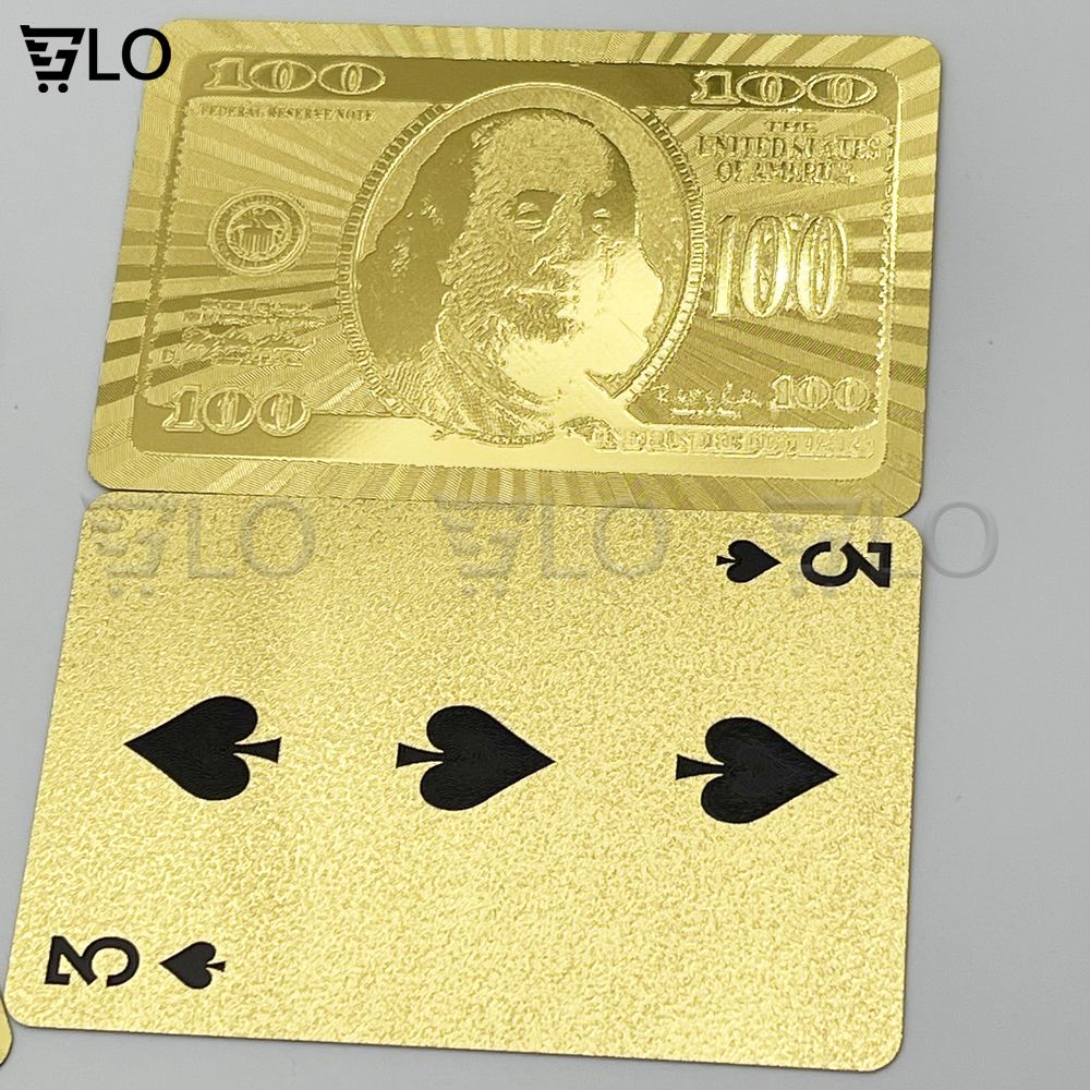 Bài Tây Mạ Vàng 100$ USA Cao Cấp Nhũ Vàng Chống Thấm Nước