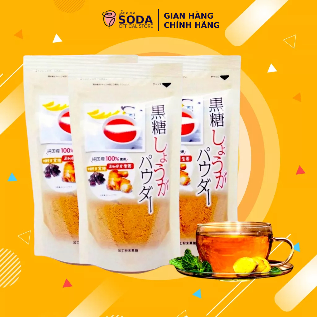 Trà gừng đường đỏ Nhật Bản bột pha cân bằng đường huyết, têu hóa tốt, uống ngon 250g