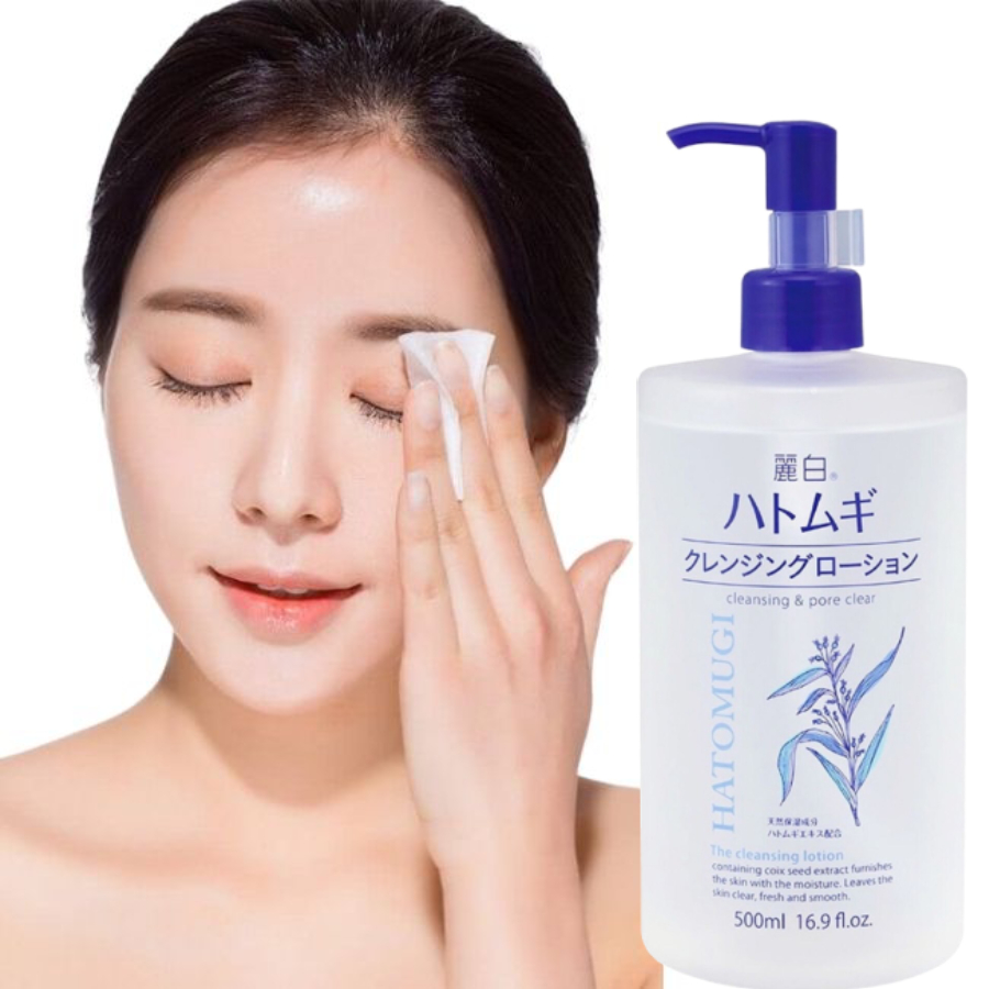 Nước tẩy trang Hatomugi chiết xuât ý dĩ giúp sạch da, vệ sinh, giữ ẩm 500ml